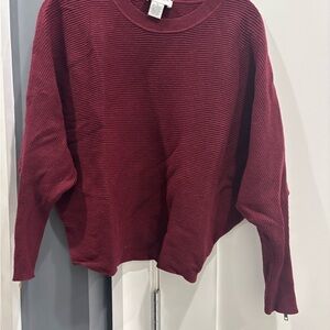 Burgundy Ribbed Sweater